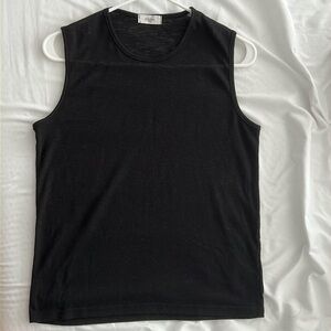 Linen Muscle Tank Black